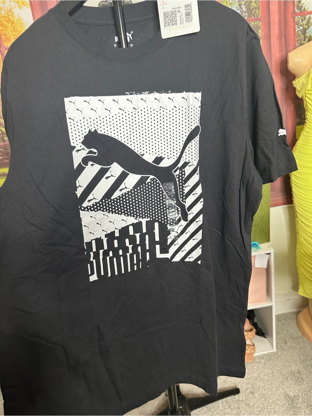 Puma Black & White Graphic Short Sleeve Tee